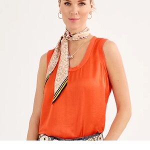 CABI DAYDREAM Orange Sleeveless Top #6742 NWOT Medium